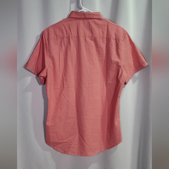 Paper Denim & Cloth Men's Pink Slim Fit Short Sleeve Button-Up Shirt Size Large - Picture 4 of 5